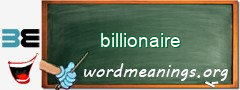 WordMeaning blackboard for billionaire